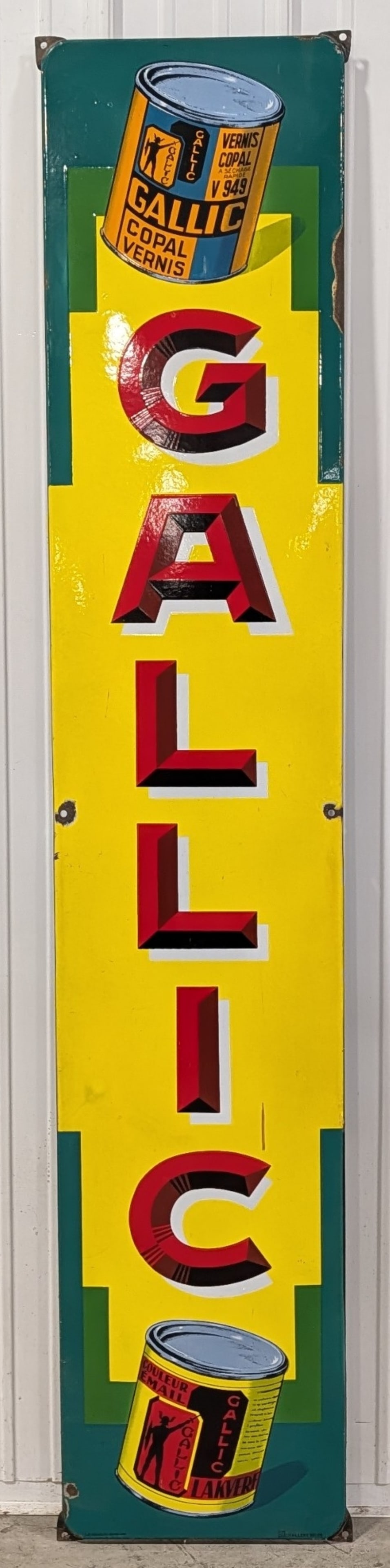 6-1/2ft Vintage SSP Gallic Varnish French Advertising Sign (1 of 9)