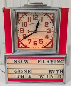 Vintage Durable Sign Co. Art Deco Lighted Advertising Clock