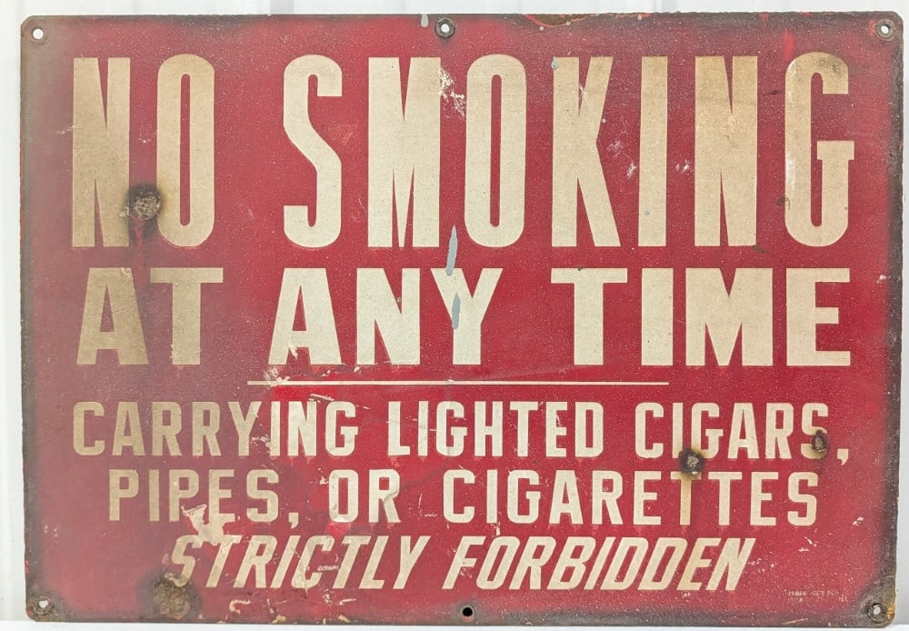 Vintage SSP "No Smoking At Any Time" Sign (1 of 6)