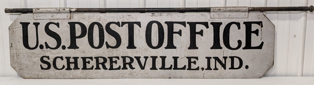 5ft Vintage DST Schererville Indiana United States Post Office Sign (1 of 12)
