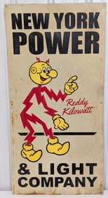 4ft SST New York Power Company Reddy Kilowatt Fantasy Sign