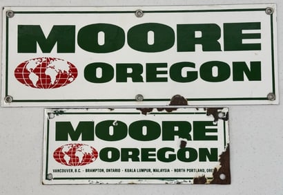 Lot Of 2 Vintage SSP Moore Oregon Advertising Signs