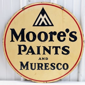 Vintage DST Moore's Paints and Muresco Advertising Sign