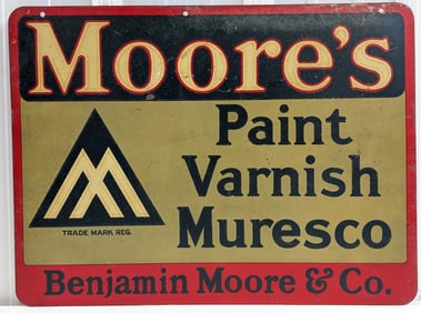 Vintage DST Moore's Paint Varnish Muresco Advertising Sign