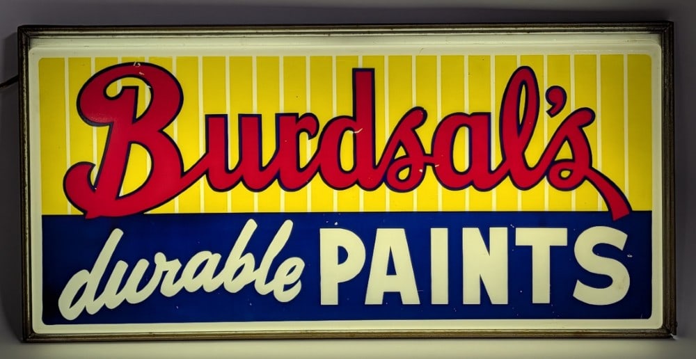 Vintage Burdsal's Durable Paints Lighted Advertising Sign (1 of 9)