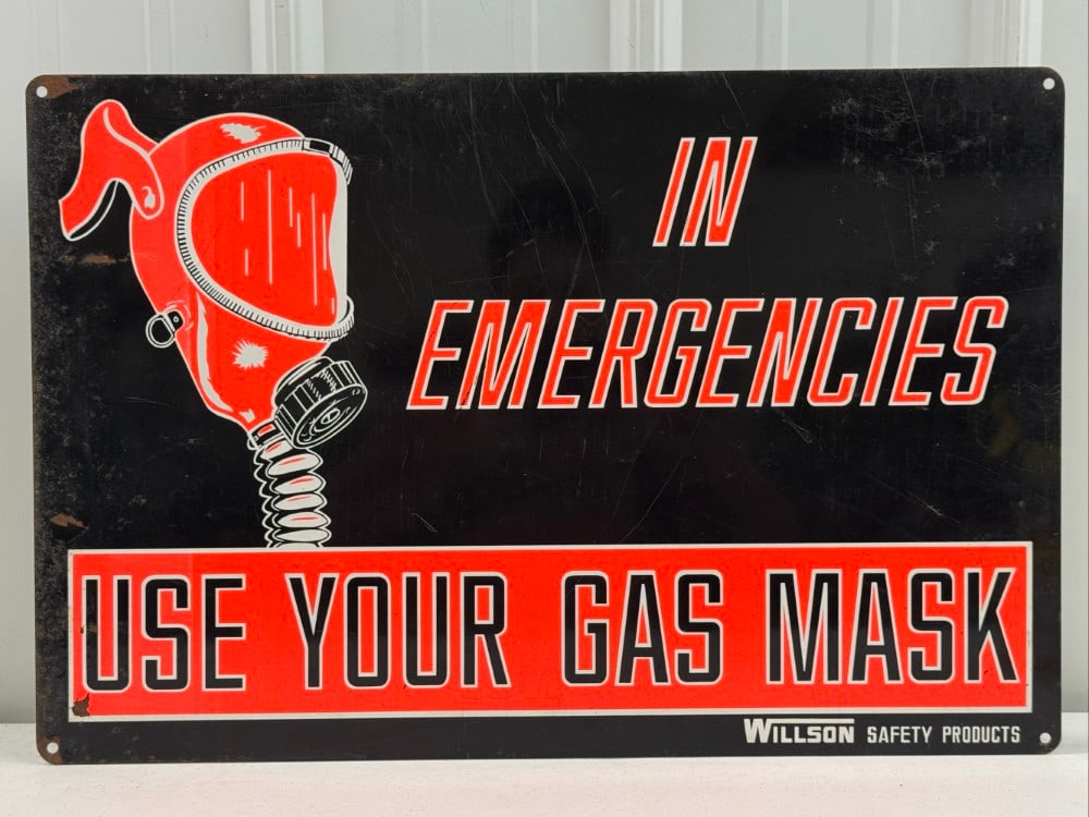 Vintage SST Willson Safety Products Gas Mask Sign (1 of 7)