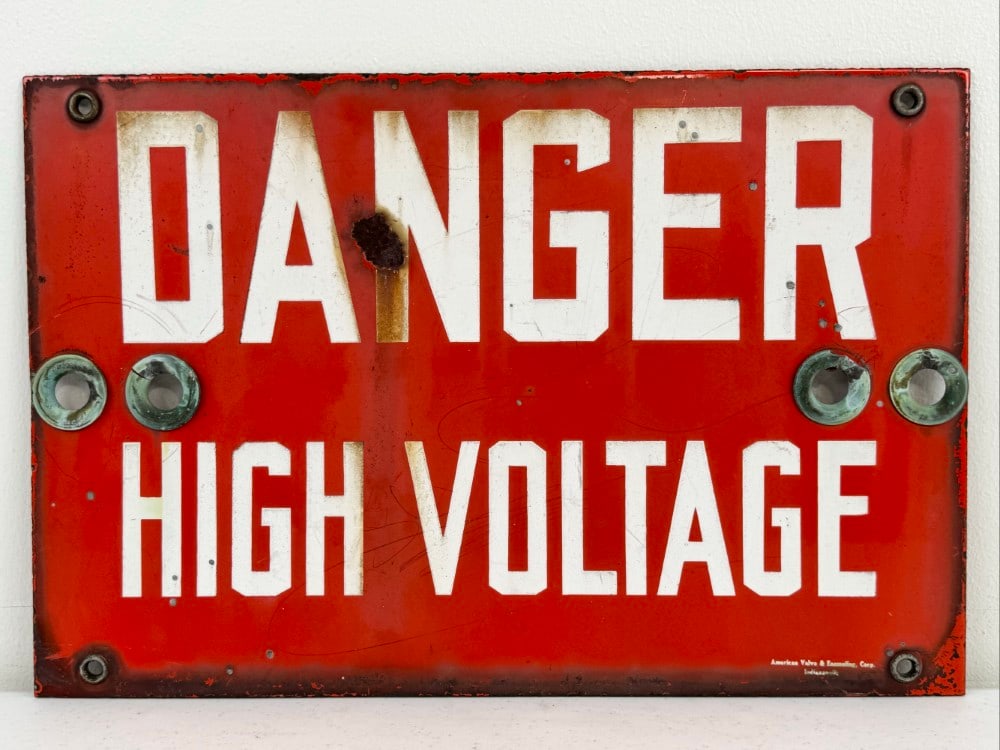 Vintage SSP Danger High Voltage Industrial Sign (1 of 5)
