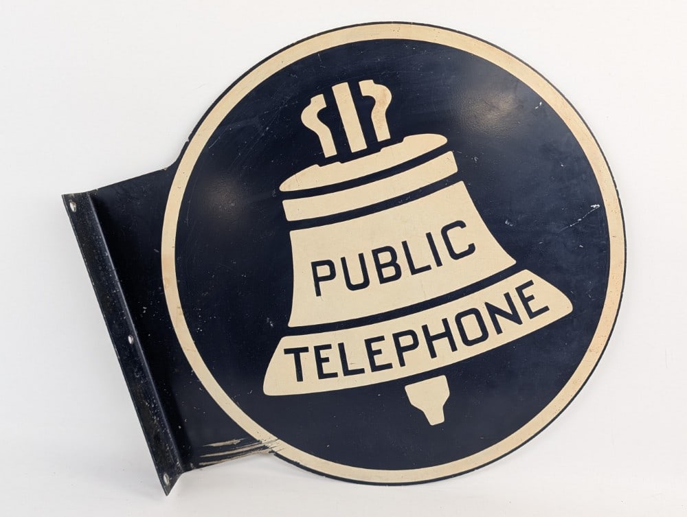 Vintage DST Bell Public Telephone Flange Sign (1 of 9)