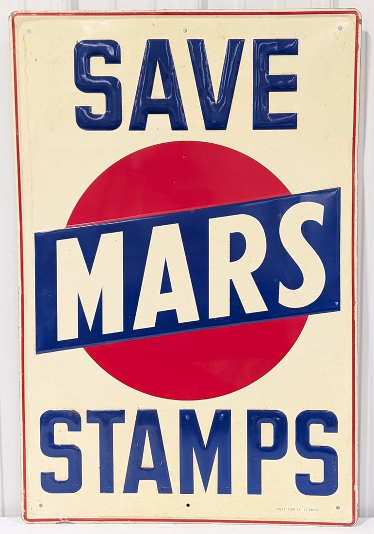Vintage SST Mars Stamps Embossed Sign (1 of 7)