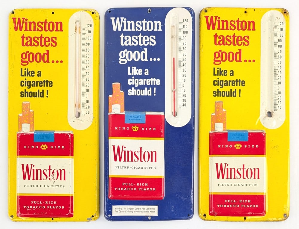 (3) Vintage Winston Cigarettes Advertising Thermometers (1 of 8)
