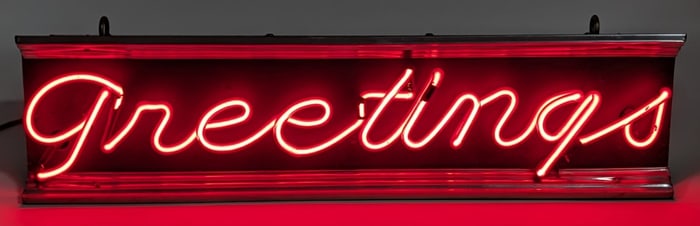Vintage Greetings Neon Sign