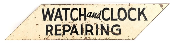 Vintage DS Watch and Clock Repairing / Tropical Fish Supplies Metal Sign