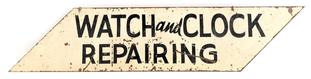 Vintage DS Watch and Clock Repairing / Tropical Fish Supplies Metal Sign (1 of 10)