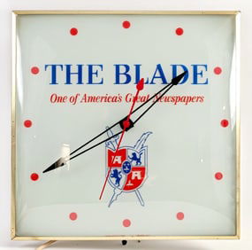 Vintage "The Blade" One Of America's Great Newspapers Advertising PAM Clock