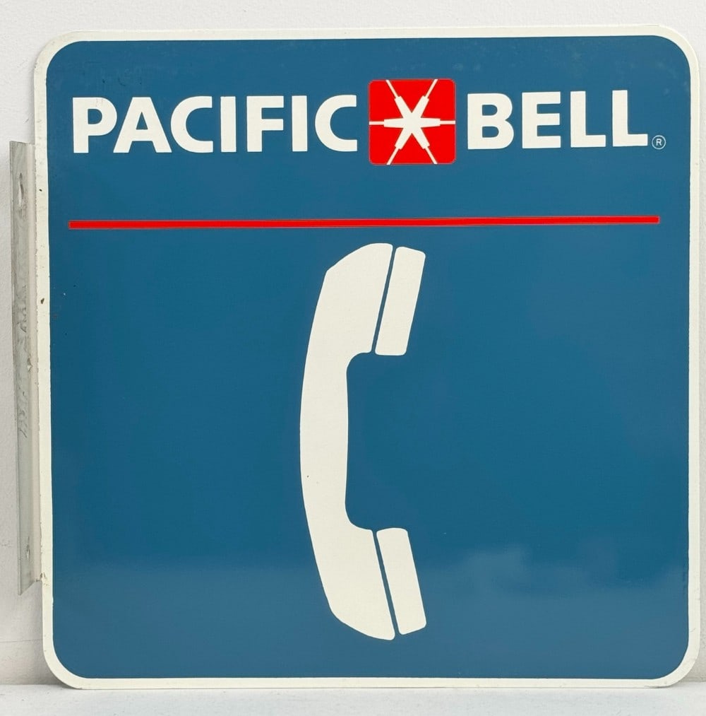 Vintage DST Pacific Bell Telephone Flange Sign (1 of 6)