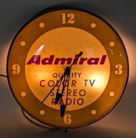 Vintage Admiral Quality Color TV - Stereo - Radio Advertising Clock