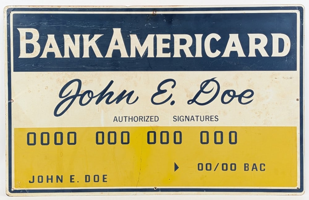 Single Sided Bank Americard Metal Sign (1 of 9)