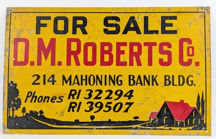 Vintage SST Bank Budling For Sale Sign w/ Graphics