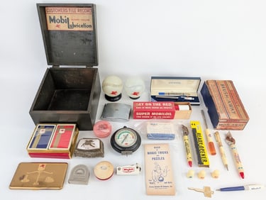 Collection Of Vintage Mobil Gas Station Promotional Items & More