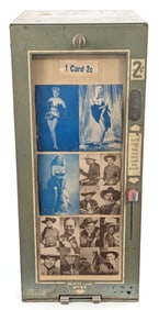 Vintage 2 Cent  Exhibit Supply Co. Vaccumatic Card Vendor