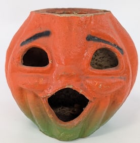 Vintage Paper Mache Jack-O-Lantern Halloween Pumpkin