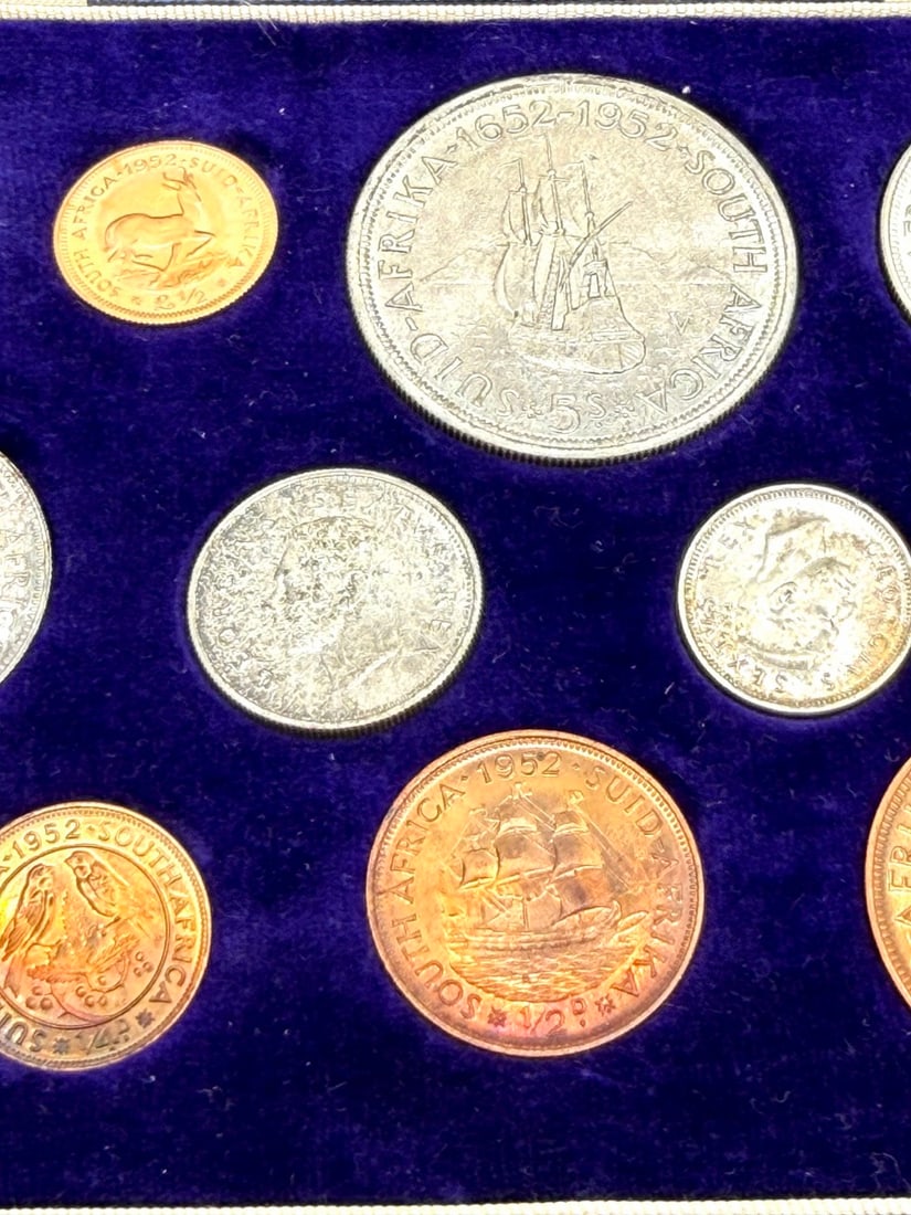 Rare 1952 George VI South Africa 11-Coin Proof Set With Gold Coins - 4