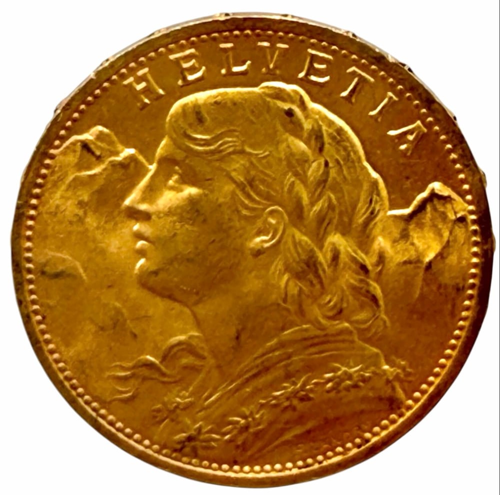 1900-B Swiss 20 Franc 90% Fine Gold Coin (1 of 2)