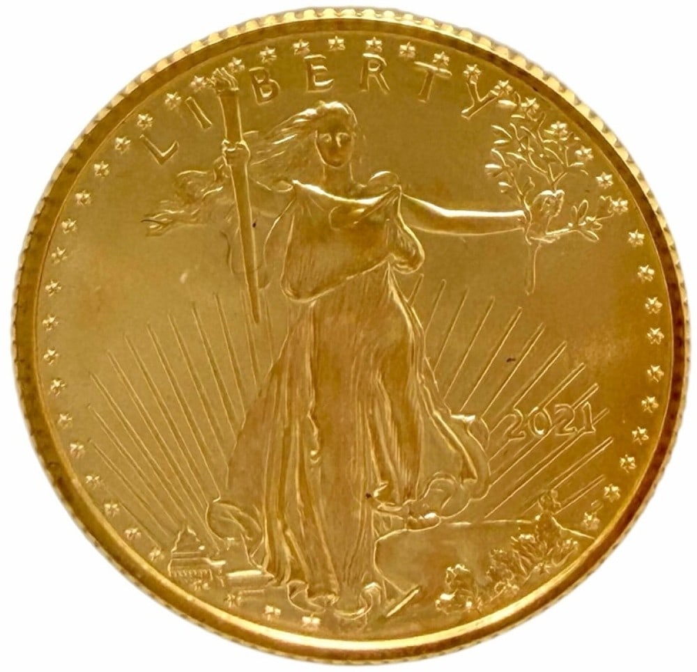 2021 United States $10 American Eagle 1/4 Ounce Gold Coin (1 of 2)