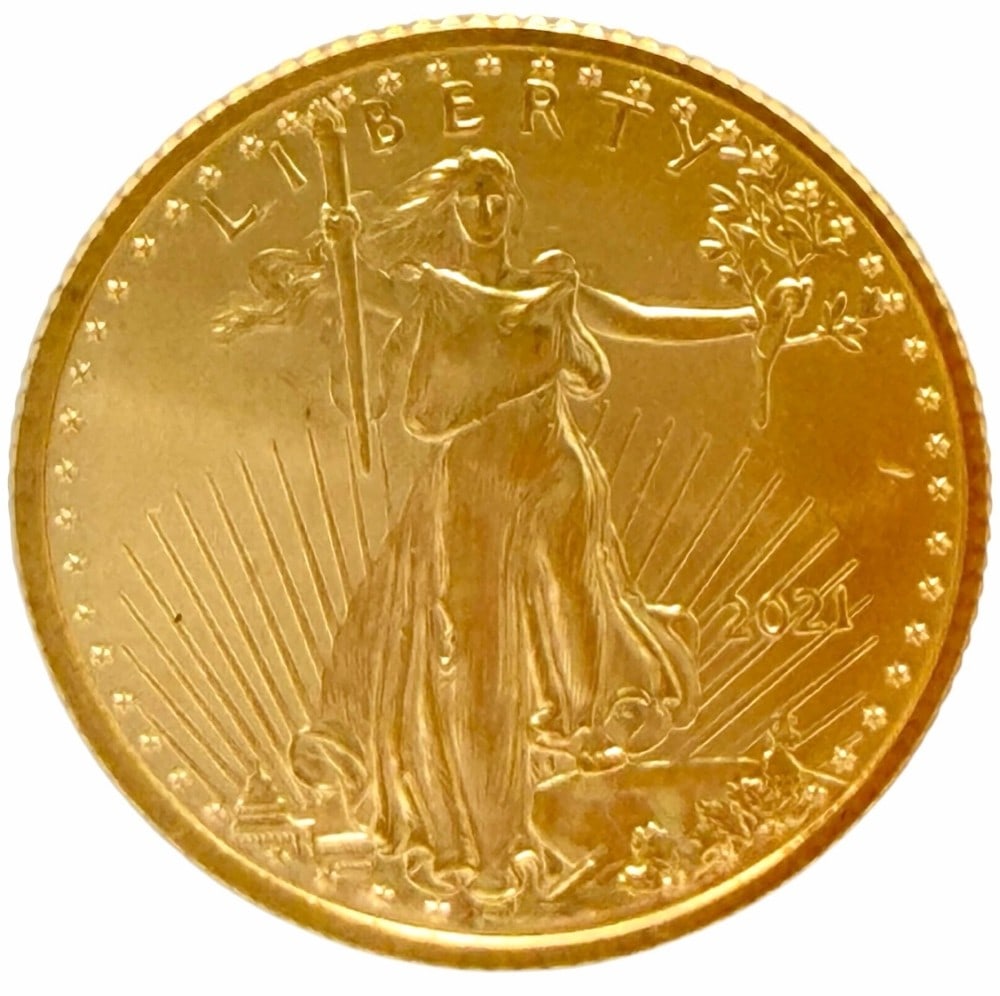 2021 United States $10 American Eagle 1/4 Ounce Gold Coin (1 of 2)