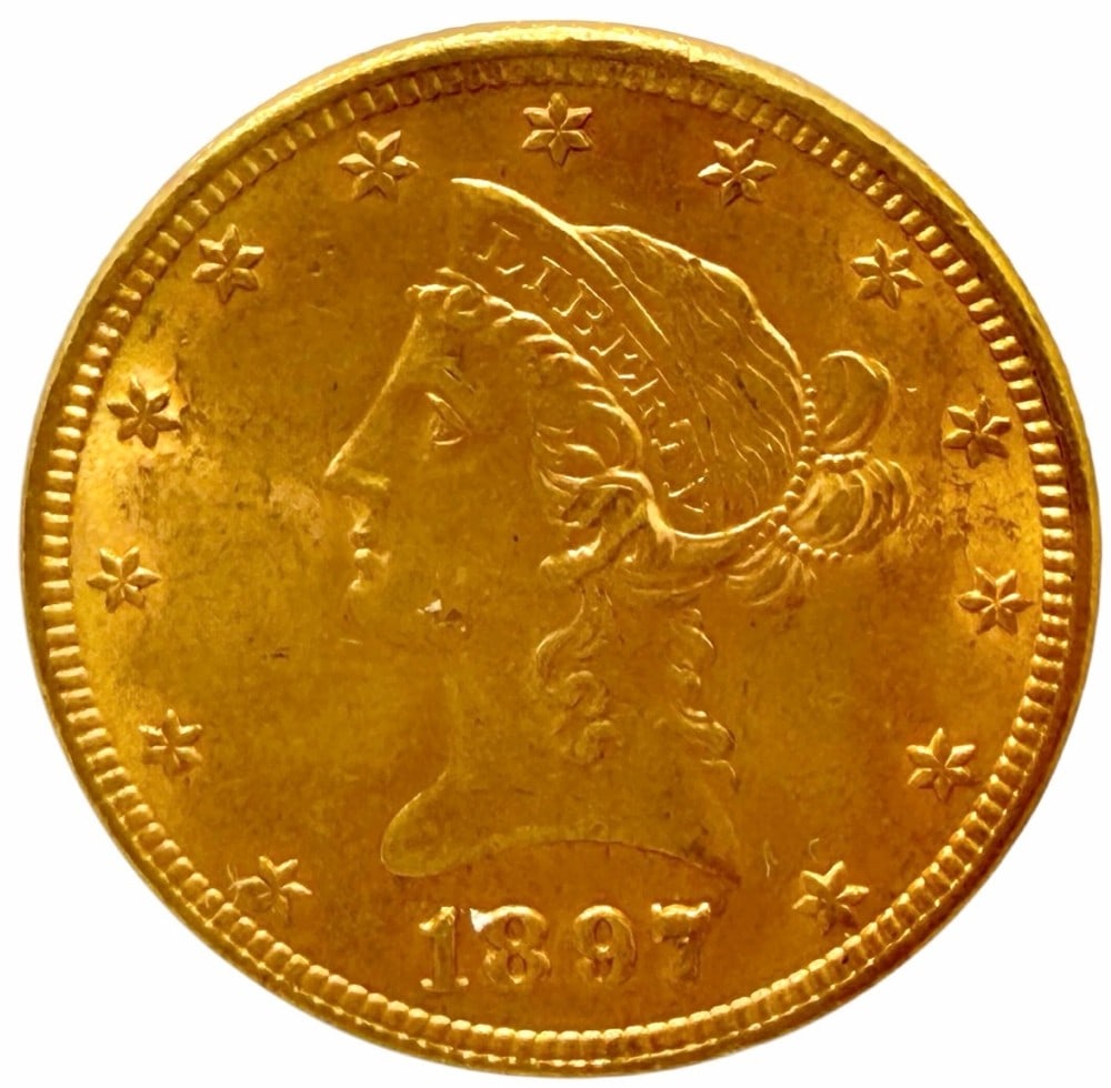 1897 United States Liberty Head Coronet Type Eagle $10 Gold Piece (1 of 2)