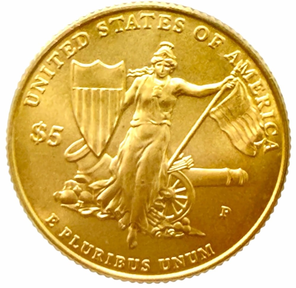 2011-P United States $5 Medal Of Honor Commemorative Gold Uncirculated Coin: 2011-P United States $5 Medal of Honor Commemorative Gold Uncirculated Coin. The coin contains .2419 troy ounce of .999 pure gold.