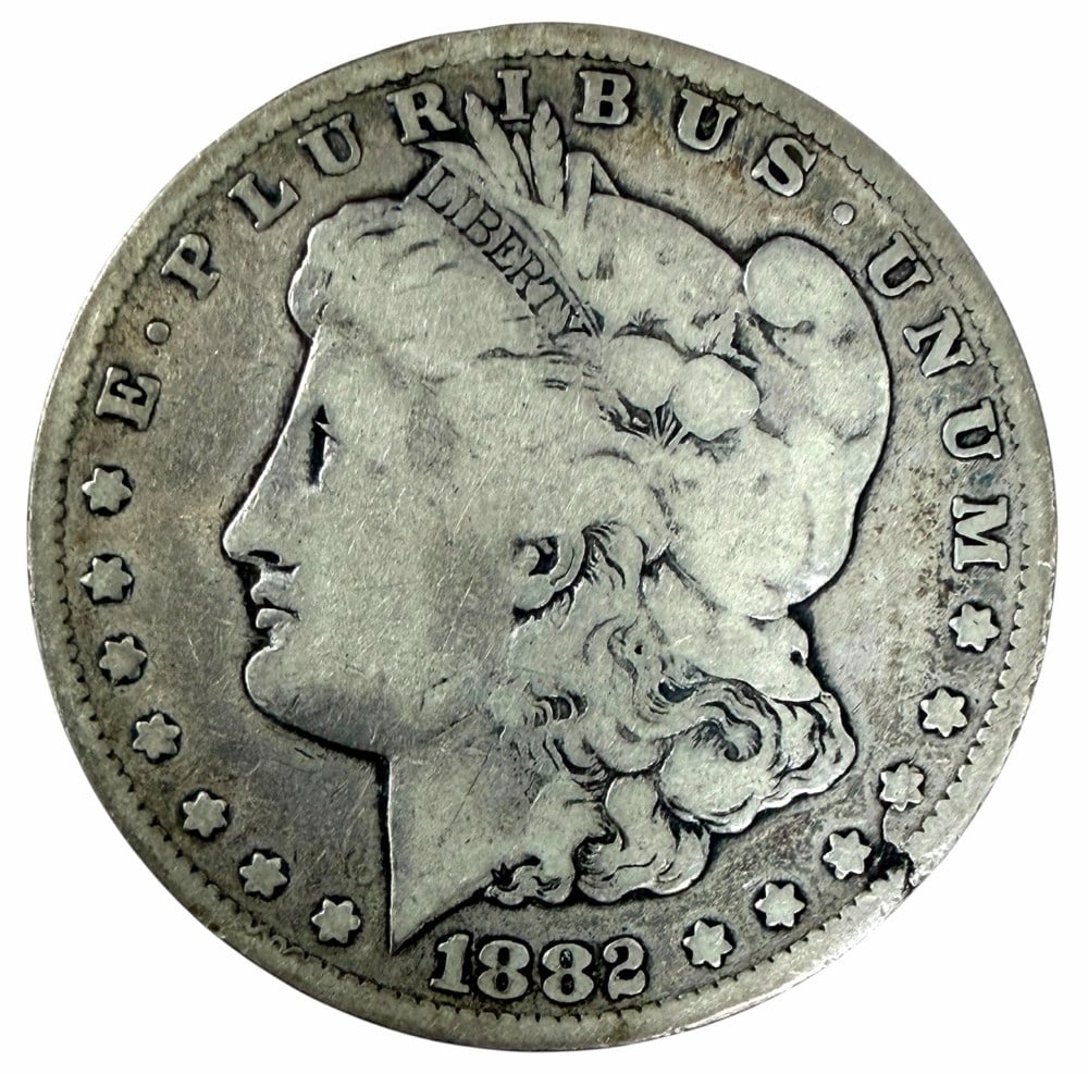 1882-CC United States Morgan Silver Dollar: 1882-CC United States Morgan Silver Dollar in circulated condition.
