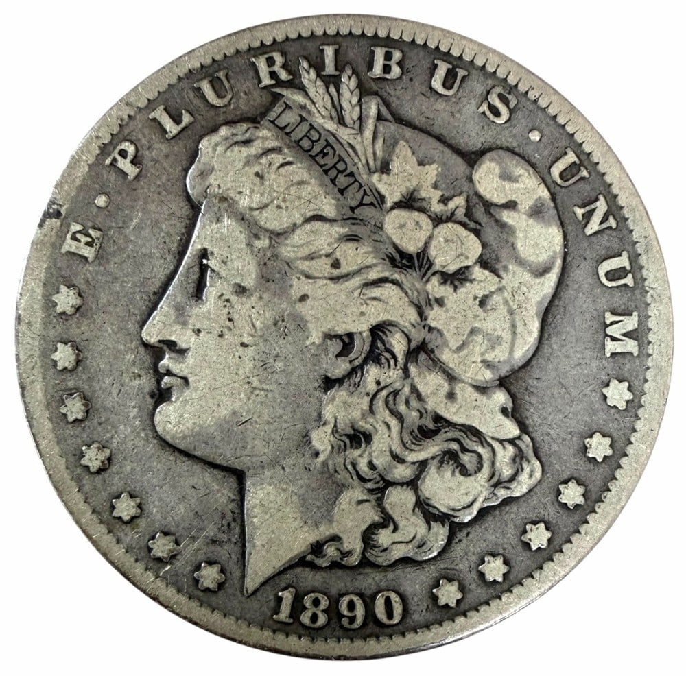 1890-CC United States Morgan Silver Dollar: 1890-CC United States Morgan Silver Dollar in circulated condition.