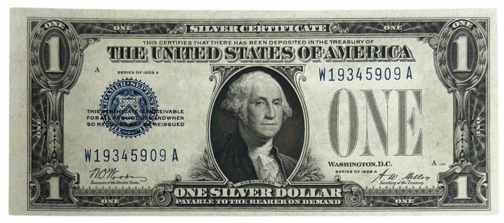 Series Of 1928 A United States $1 Funny Back Silver Certificate (1 of 4)