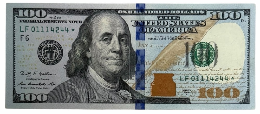 Series 2009 A $100 Uncirculated Federal Reserve Star Note (1 of 4)