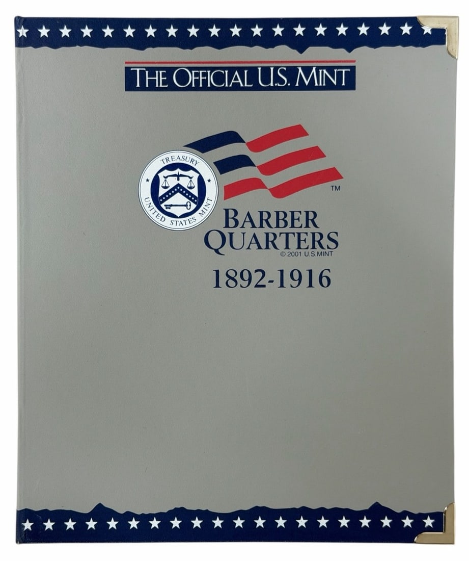 44 Piece 1892-1916 United States Barber Silver Quarter Partial Set: 44 Piece 1892-1916 United States Barber Silver Quarter Partial Set. The set is in circulated condition. Comes in a H.E. Harris Official U.S. Mint Album. $11.00 face value of 90% silver coin.