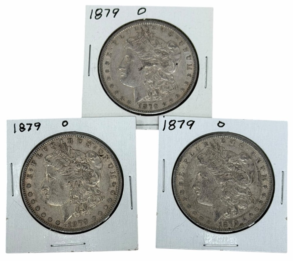(3) 1879-O United States Morgan Silver Dollars (1 of 2)
