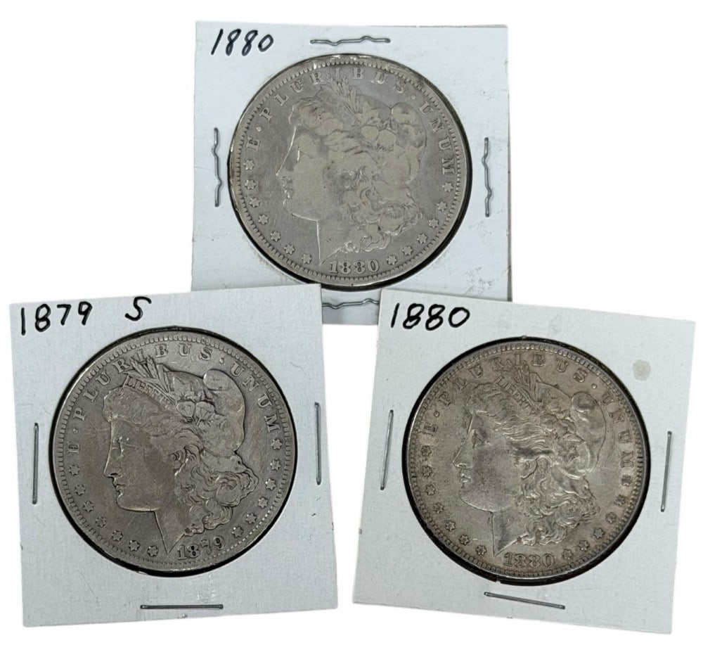 (1) 1879-S & (2) 1880 United States Morgan Silver Dollars (1 of 2)