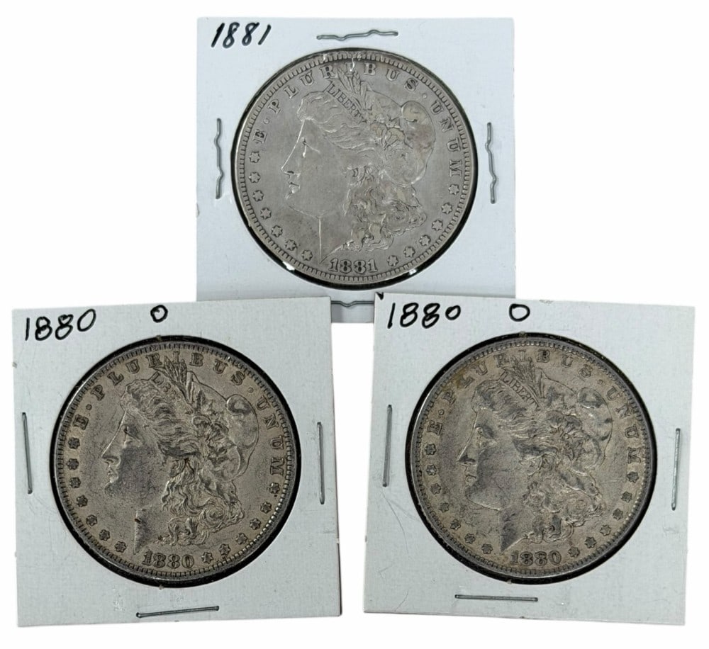 (2) 1880-O & (1) 1881 United States Morgan Silver Dollars (1 of 2)
