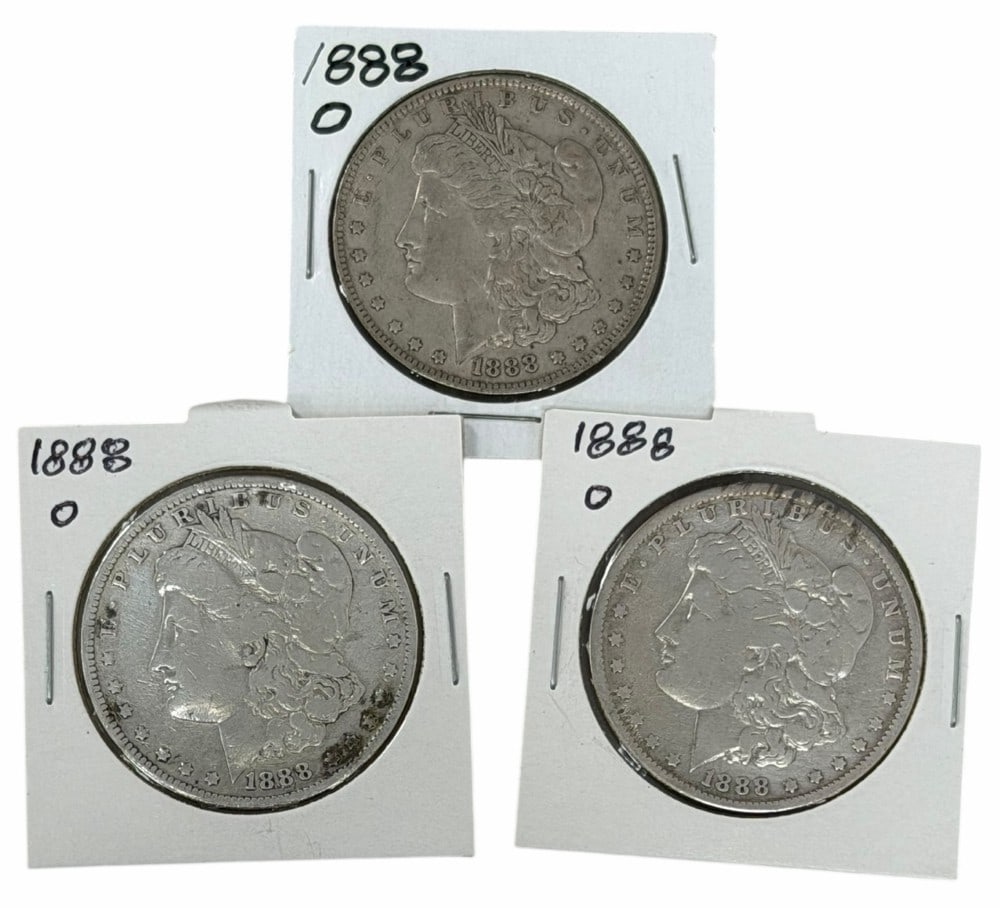 (3) 1888-O United States Morgan Silver Dollars (1 of 2)
