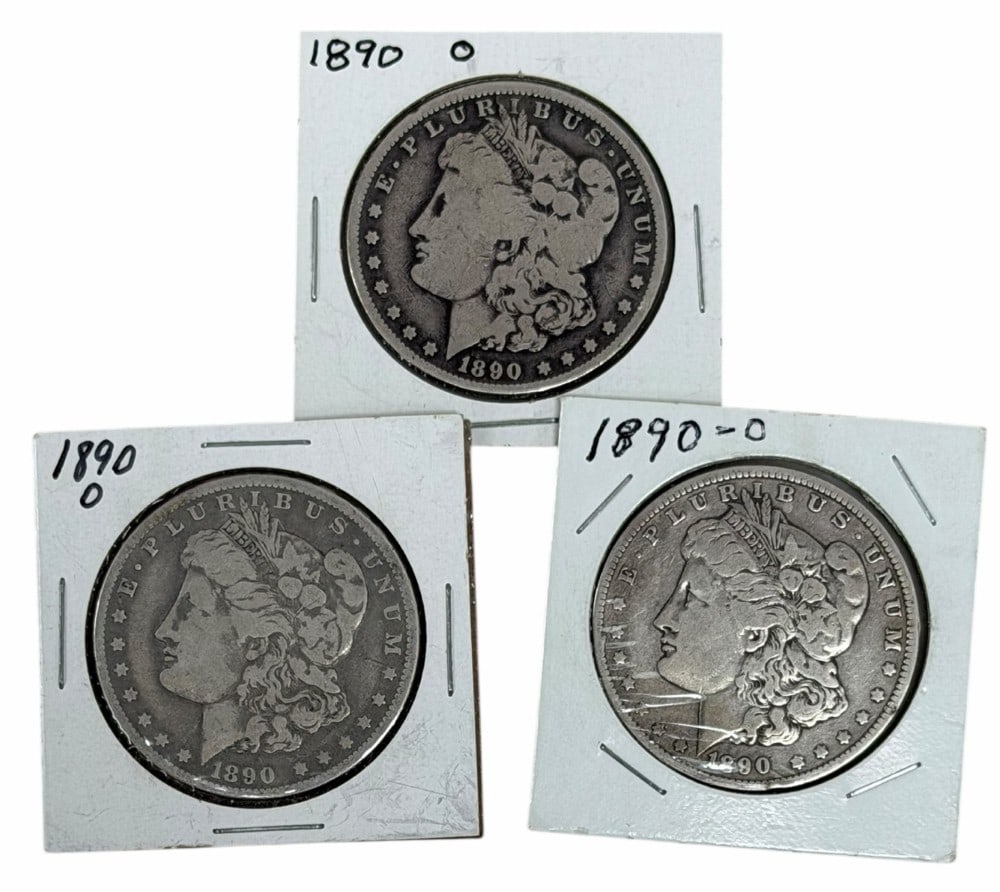 (3) 1890-O United States Morgan Silver Dollars (1 of 2)