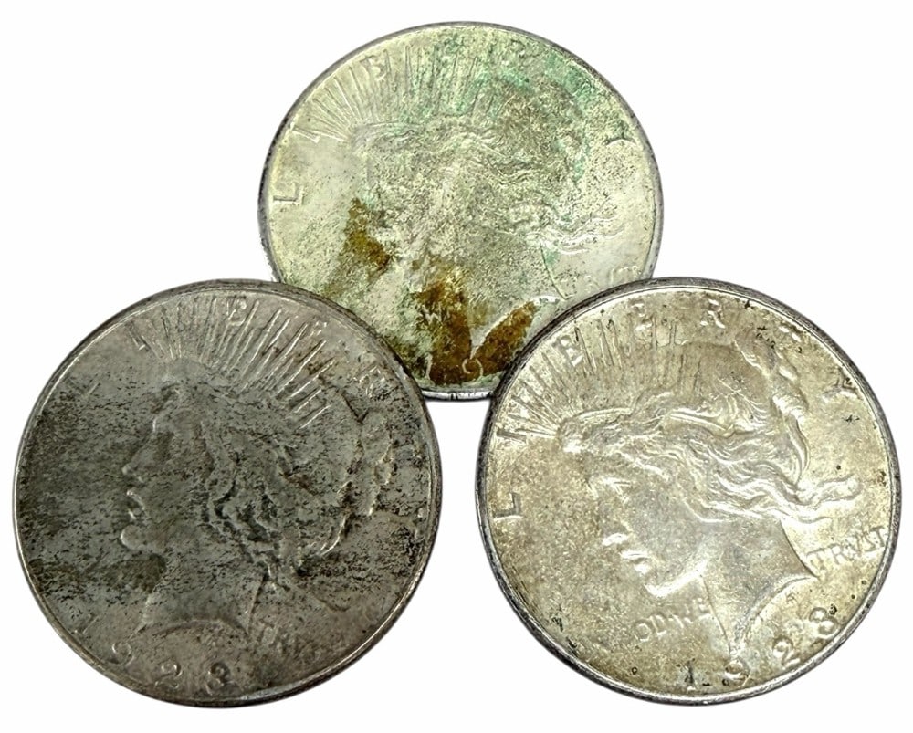 (3) 1923-S United States Peace Silver Dollars (1 of 2)