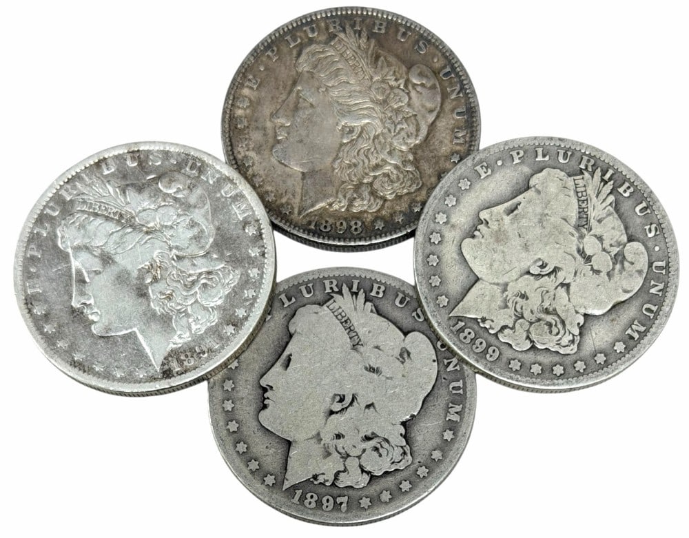 (4) Mixed Date United States Morgan Silver Dollars (1 of 2)