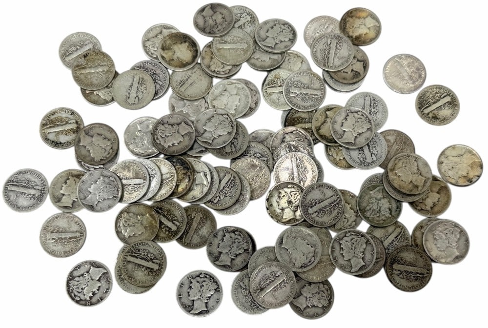 $10 Face Value Of Mixed Date 90% Silver Mercury Dimes (1 of 7)