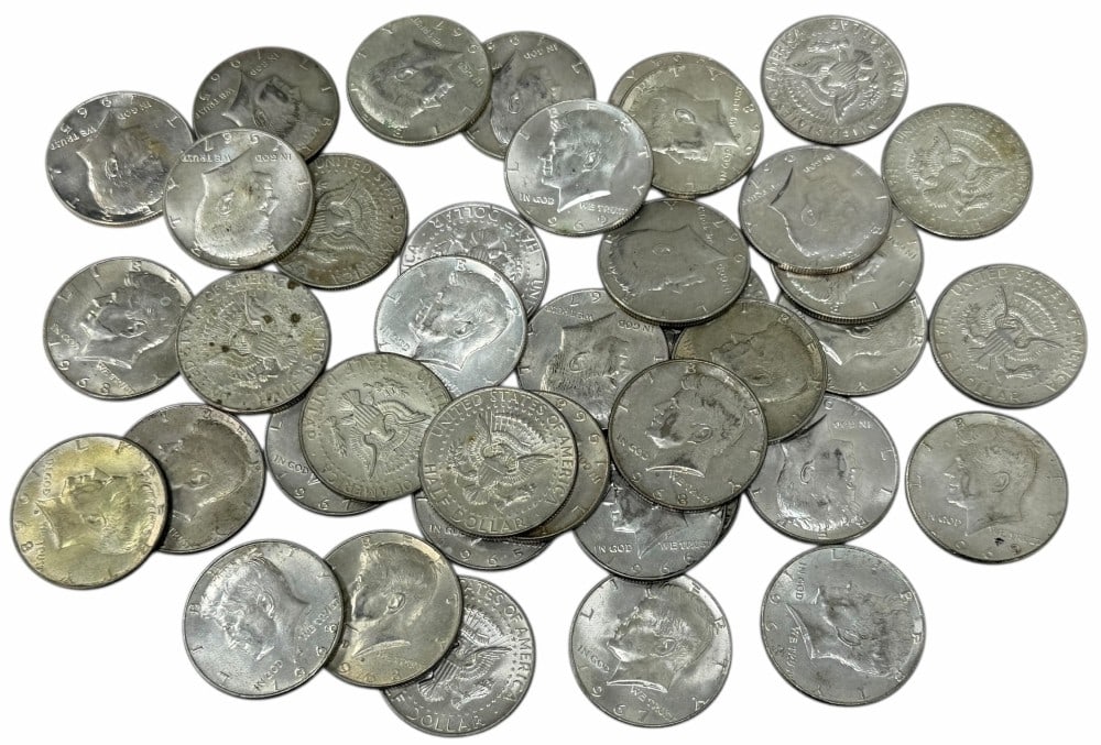 $20 Face Value Of Mixed Date 40% Silver Kennedy Half Dollars (1 of 7)
