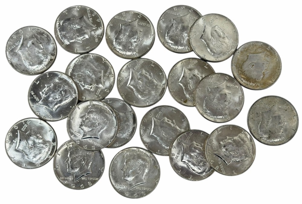 Uncirculated Roll Of 1968-D 40% Silver Kennedy Half Dollars $10 Face Value (1 of 9)