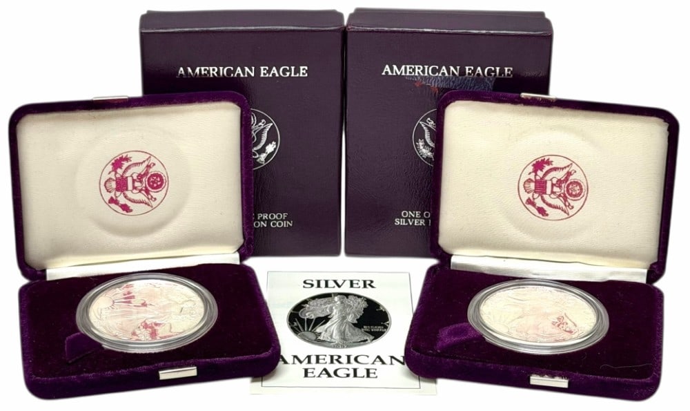 (2) 1987-S American Silver Eagle Proof Coins (1 of 5)