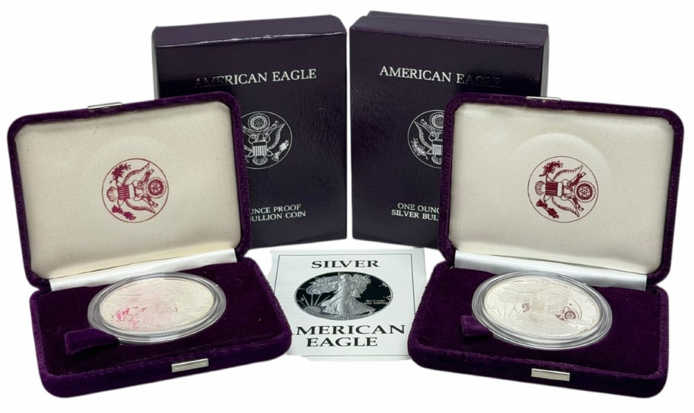 1987-S & 1988-S American Silver Eagle Proof Coins (1 of 3)