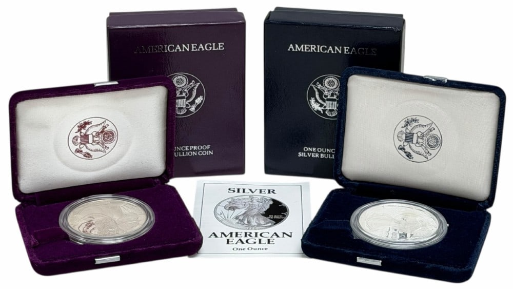 1992-S & 1994-P American Silver Eagle Proof Coins (1 of 4)