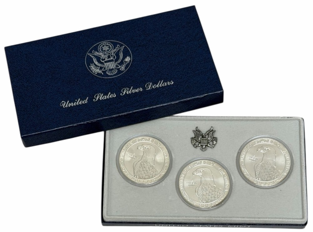 1983 U.S. Olympic Commemorative Uncirculated Silver Dollar 3-Coin Set (1 of 4)